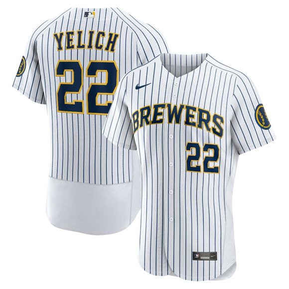 Christian Yelich White MLB Milwaukee Brewers Team Alternate Authentic Jersey - Picture 4 of 4